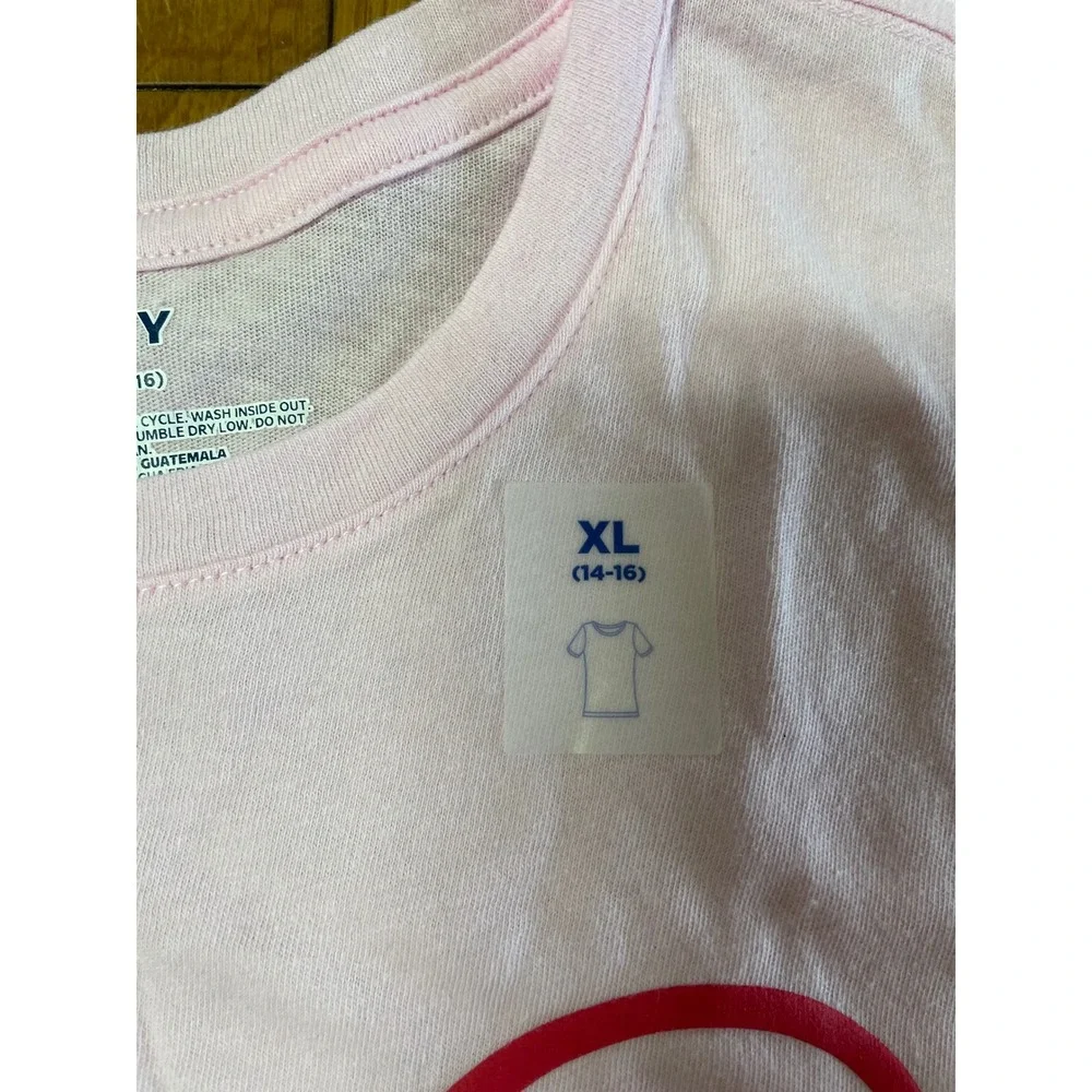 Old Navy Girls XL 14-16 Pink Love‎ Graphic Short Sleeve T-Shirt NWT 844030-08-1